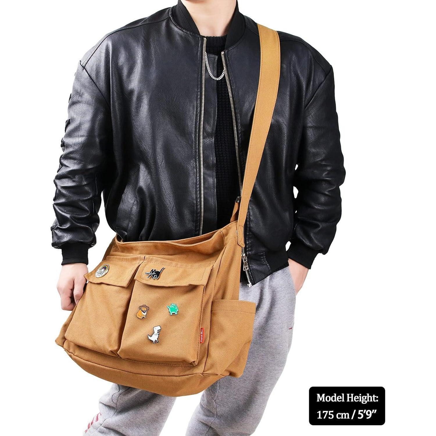LuxusKollektion Messenger Bag Canvas Messenger Bag Umhängetasche Crossbody Schulter Tote Hobo Bag
