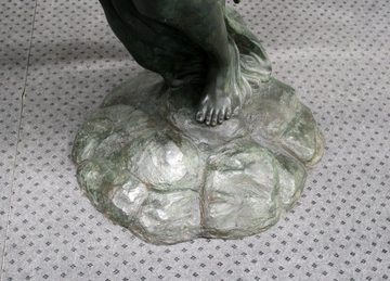 Bronzeskulpturen Skulptur Bronzefigur großer Engel mit Trompete Grabskulptur