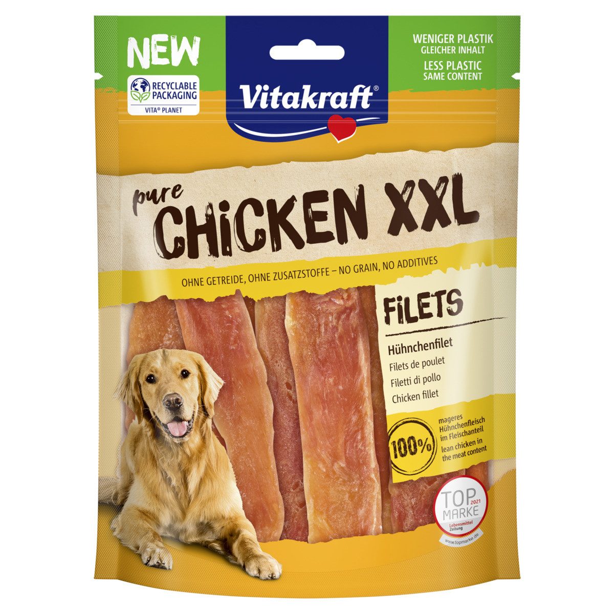 Vitakraft Chicken Filets Hühnchen XXL 250 g, Snack für: Hund