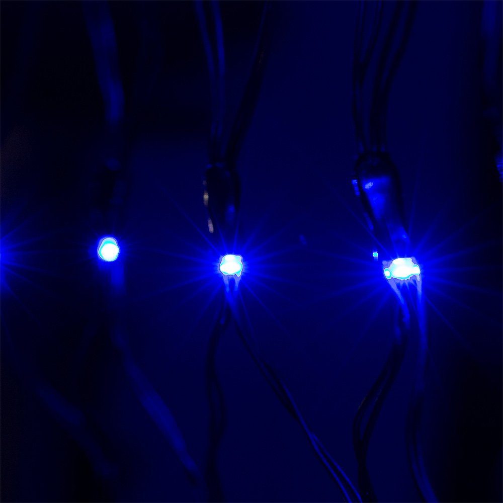 monzana Netzlichterkette Timer 200x150cm 8 Blau 160 Leuchtmodi Lichterkette, LED