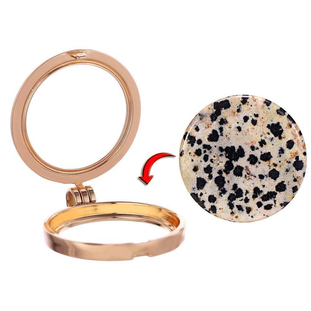 Morella Kette mit Anhänger Halskette gold mit Chakra Scheibe 33 mm (2-tlg., Kette inkl. Edelstein-Coin und Samtbeutel), Goldene Kette inkl. austauschbarem Coin, Edelstein-Coin, im Samtbeutel