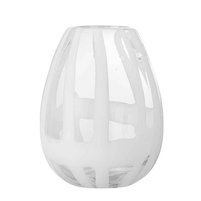 Bloomingville Dekovase Cosmin, Vase in Weiß, 18cm, aus Glas