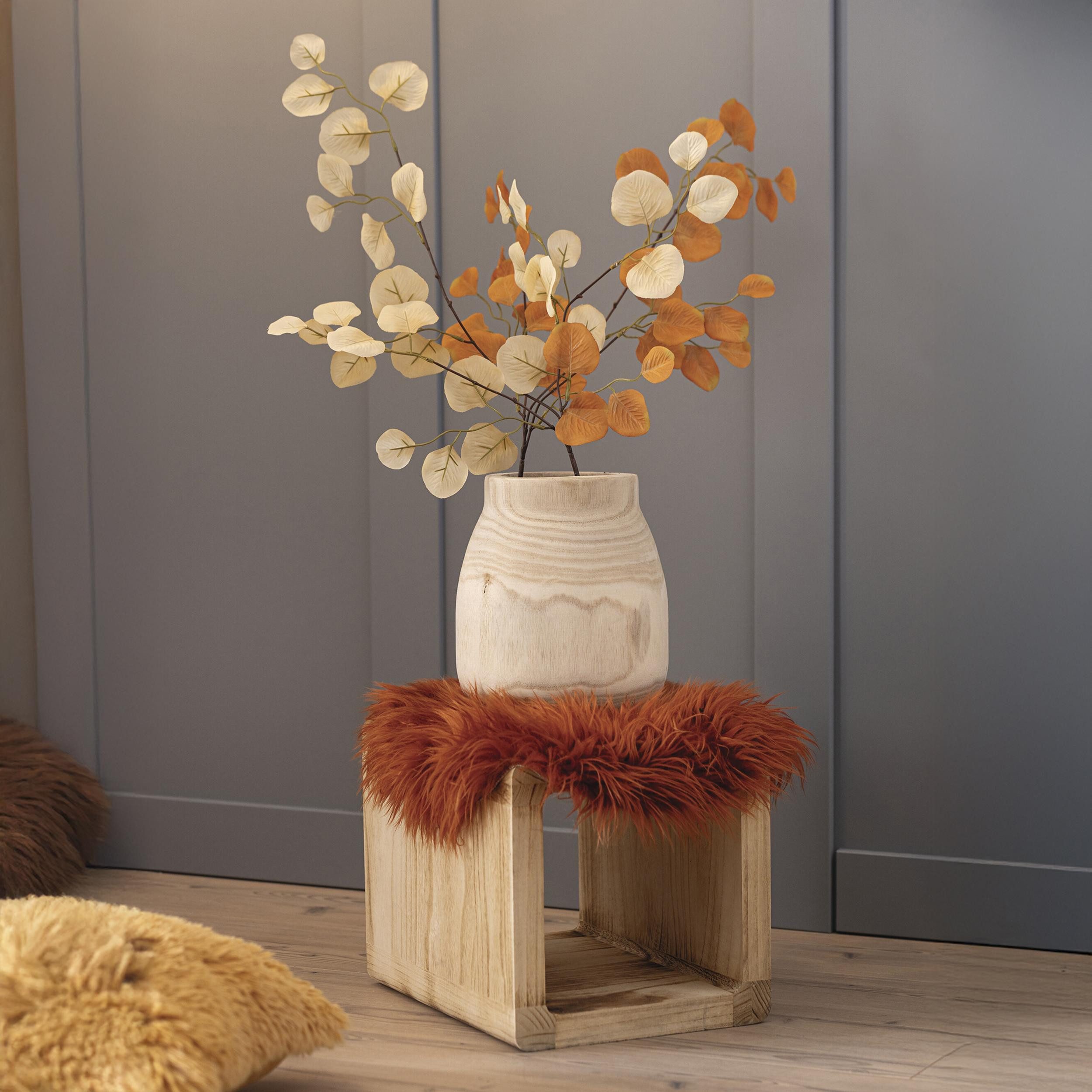 Dekovase Dekovase Wood bauchig Paulownia Holz 24cm – Holzvase