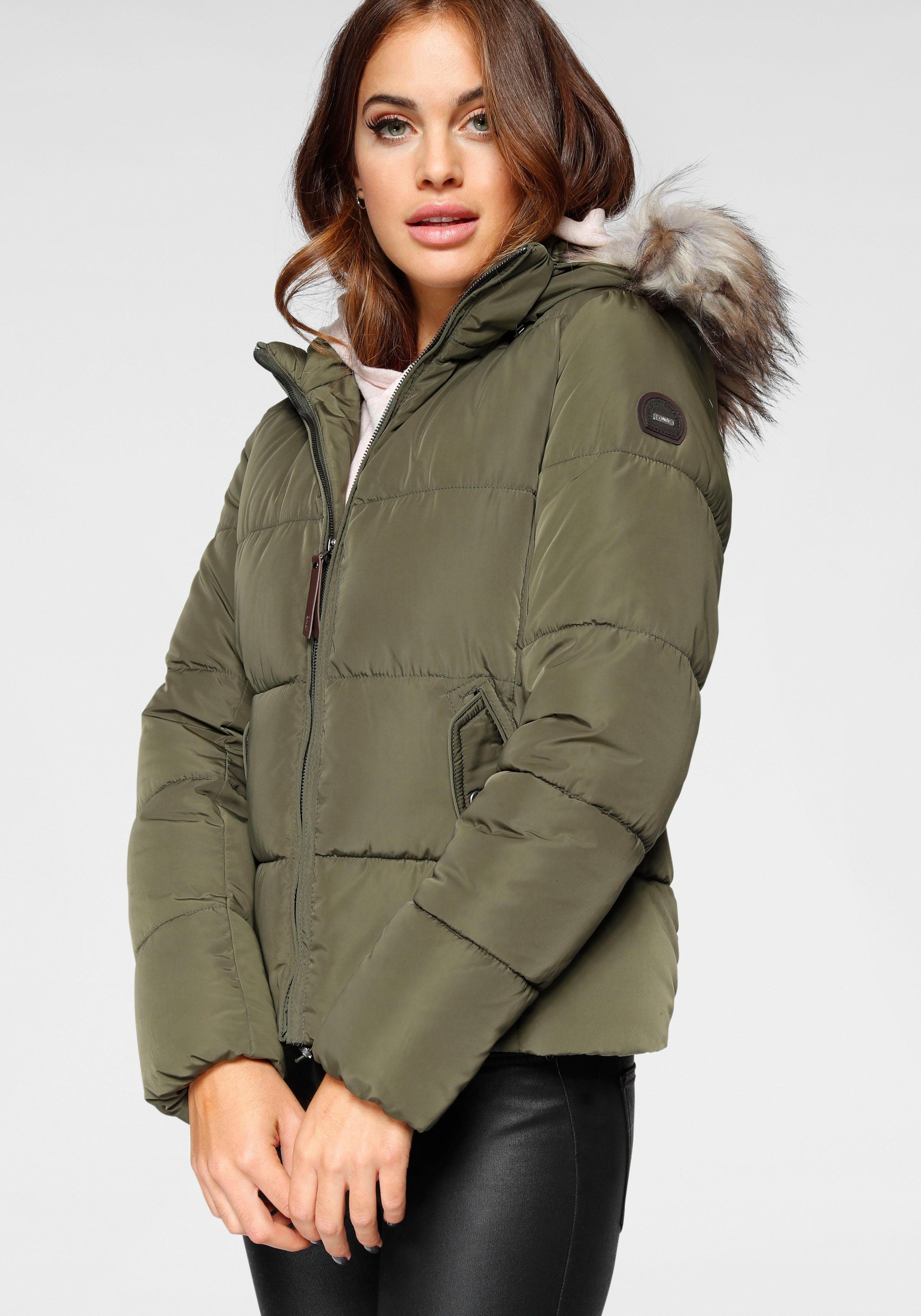 Damen Steppjacke Mit Kapuze - Leichte Winterjacke Wasserdicht Korean Style