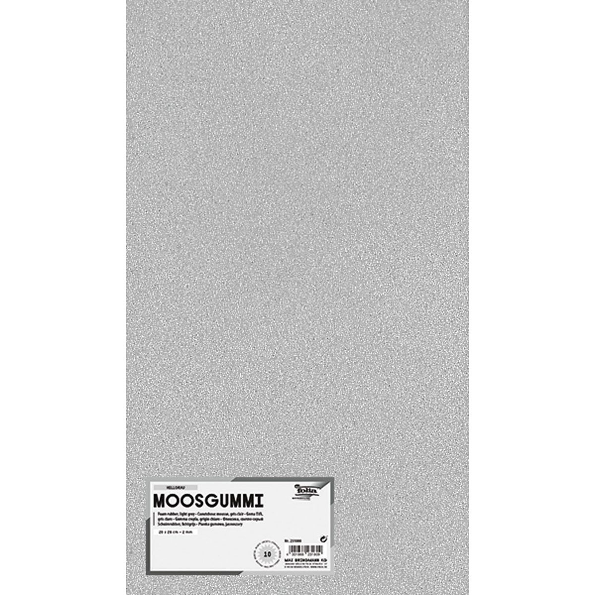 Folia Max Bringmann KG Moosgummi folia Moosgummi hellgrau 20x29cm 10 Blatt