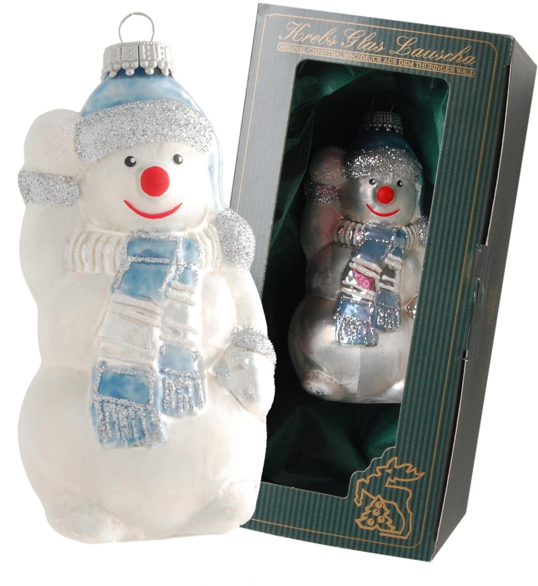 Krebs Glas Lauscha Christbaumschmuck »Schneemann mit Mütze und Schal« (1-tlg), mundgeblasen-Otto