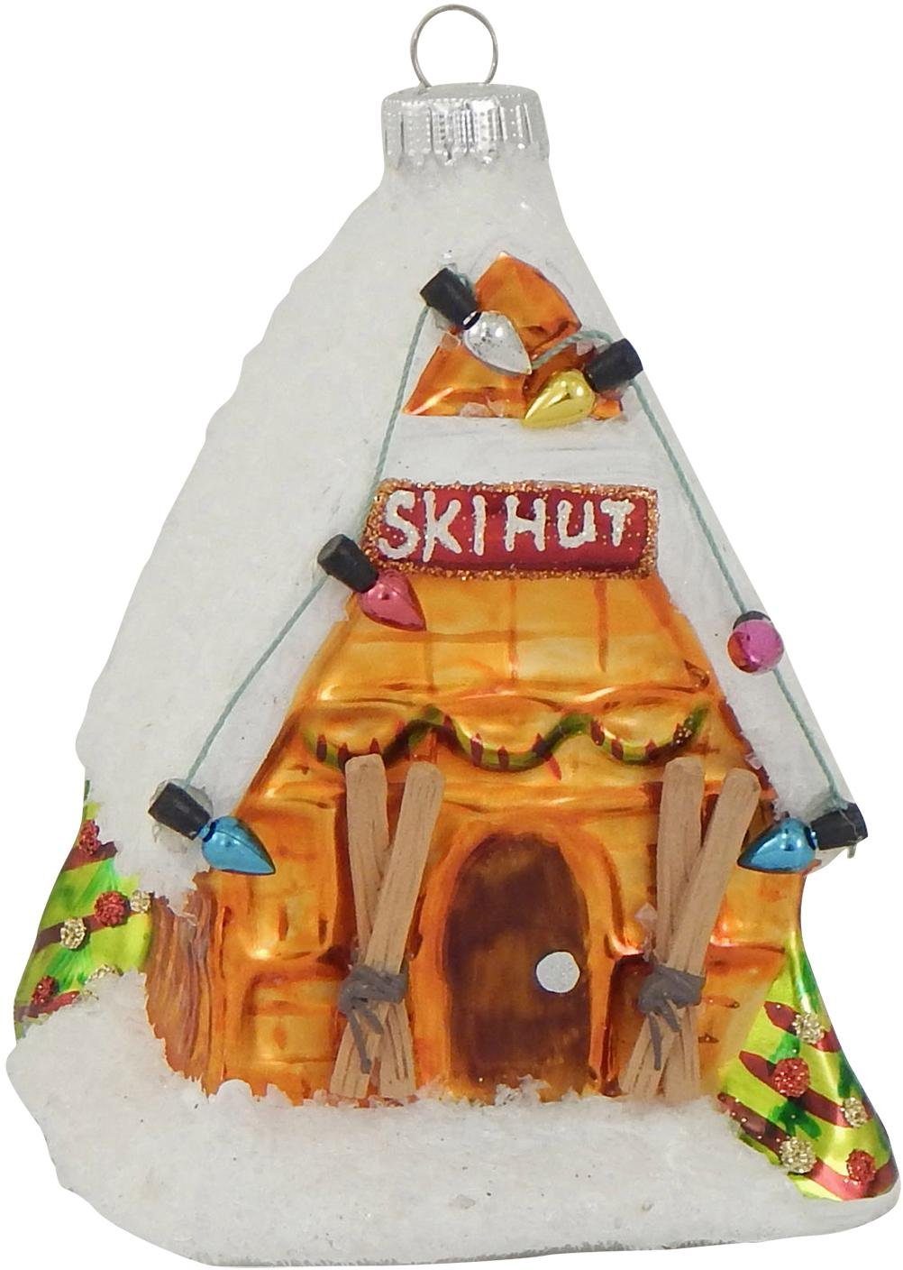 Krebs Glas Lauscha Christbaumschmuck »Ski Hütte« (1-tlg), mundgeblasen-Otto