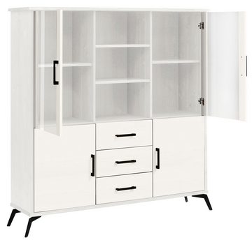 Home affaire Highboard Lisa, mit Metallgriffen, Höhe 154 cm