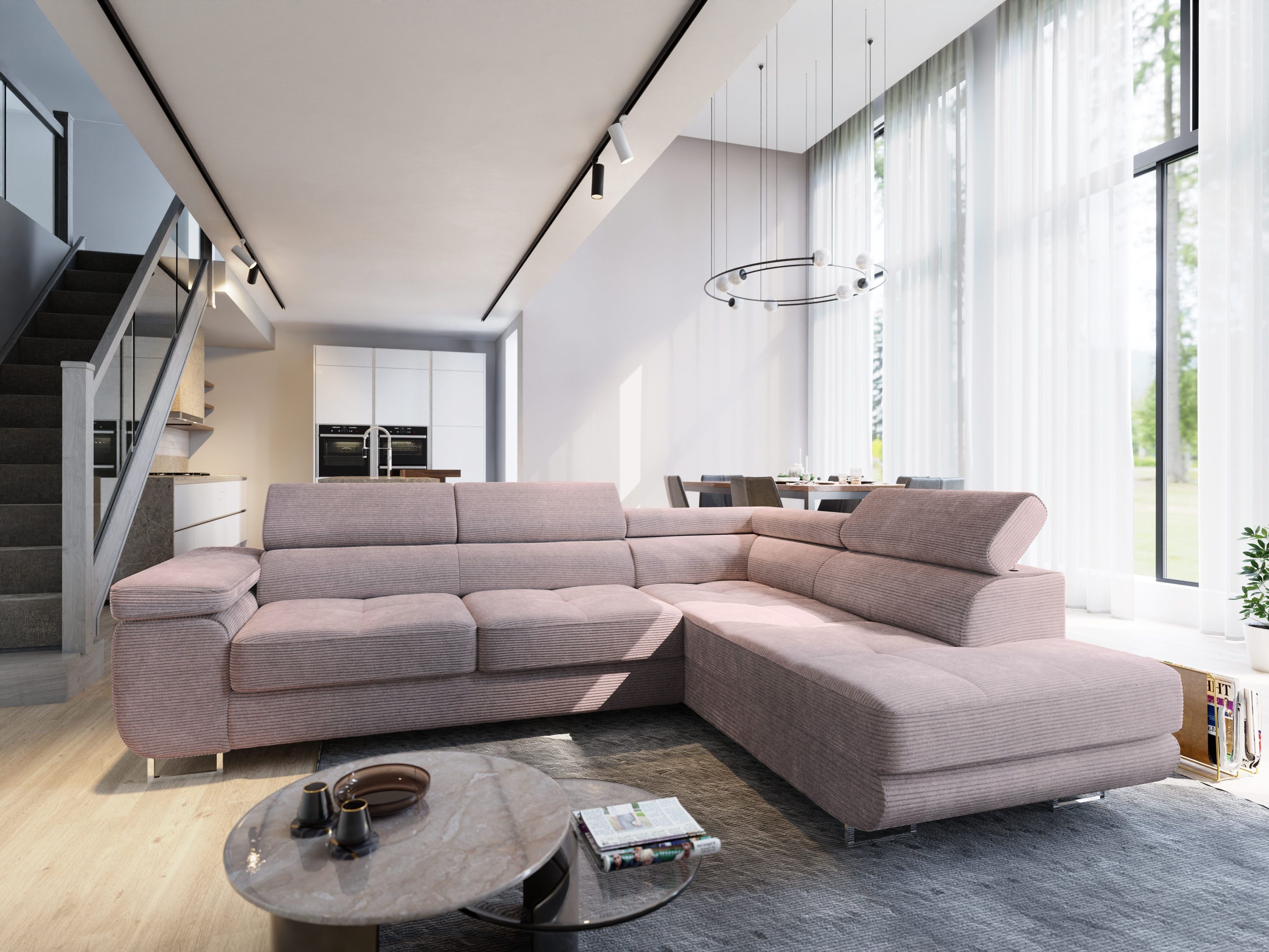 Masseno Ecksofa APIRO mit Schlaffunktion L-Form, günstig online kaufen