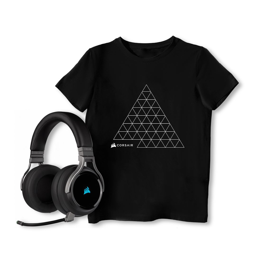 Corsair Virtuoso RGB WRLS Carbon T-Shirt Bundle Gaming-Headset (Mikrofon  abnehmbar, Wireless)