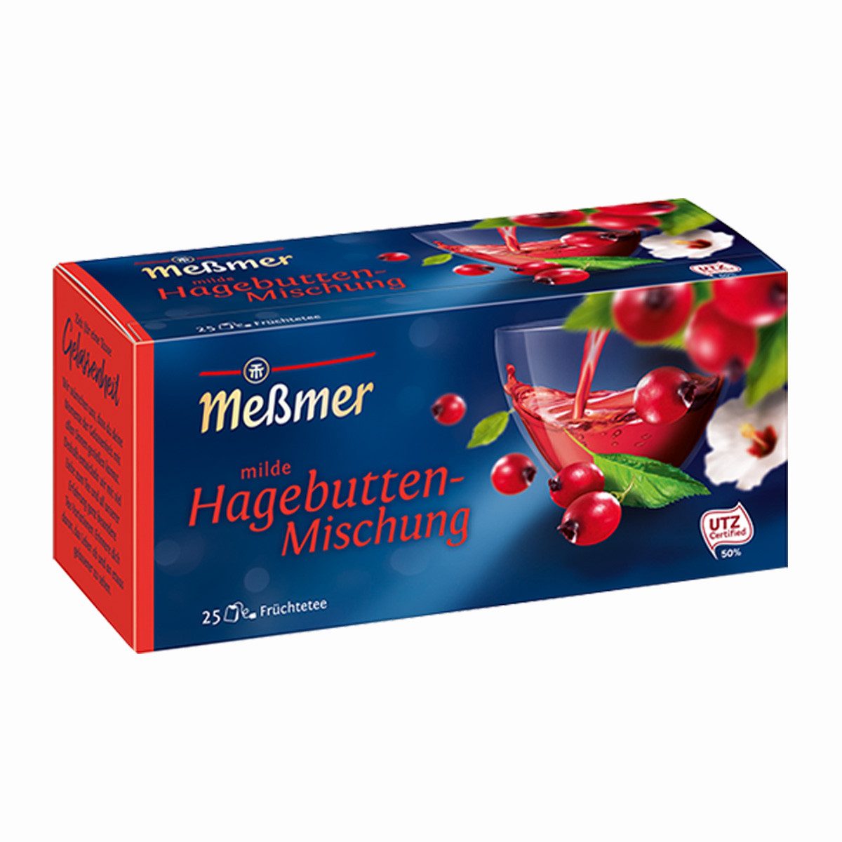 Meßmer Tee, Meßmer Hagebuttenmischung Früchtetee Hibiskus mild im Geschmack 75g