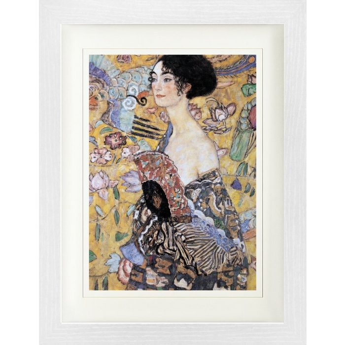 1art1 Bild mit Rahmen Gustav Klimt - Dame Mit Fächer 1917-18