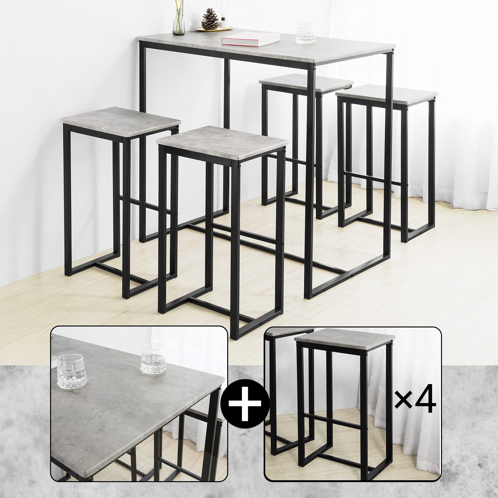 SoBuy Bartisch OGT15, 5-teilig Bartisch mit günstig online kaufen