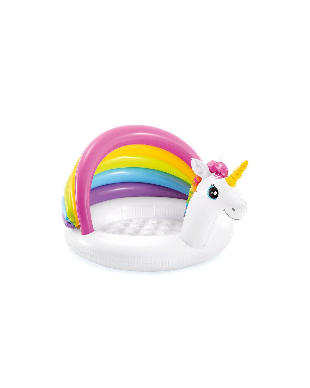 Schwimmbecken Einhorn Baby Pool mit Sonnenschutz, Kinder Poolspaß 1-3 Jahre
