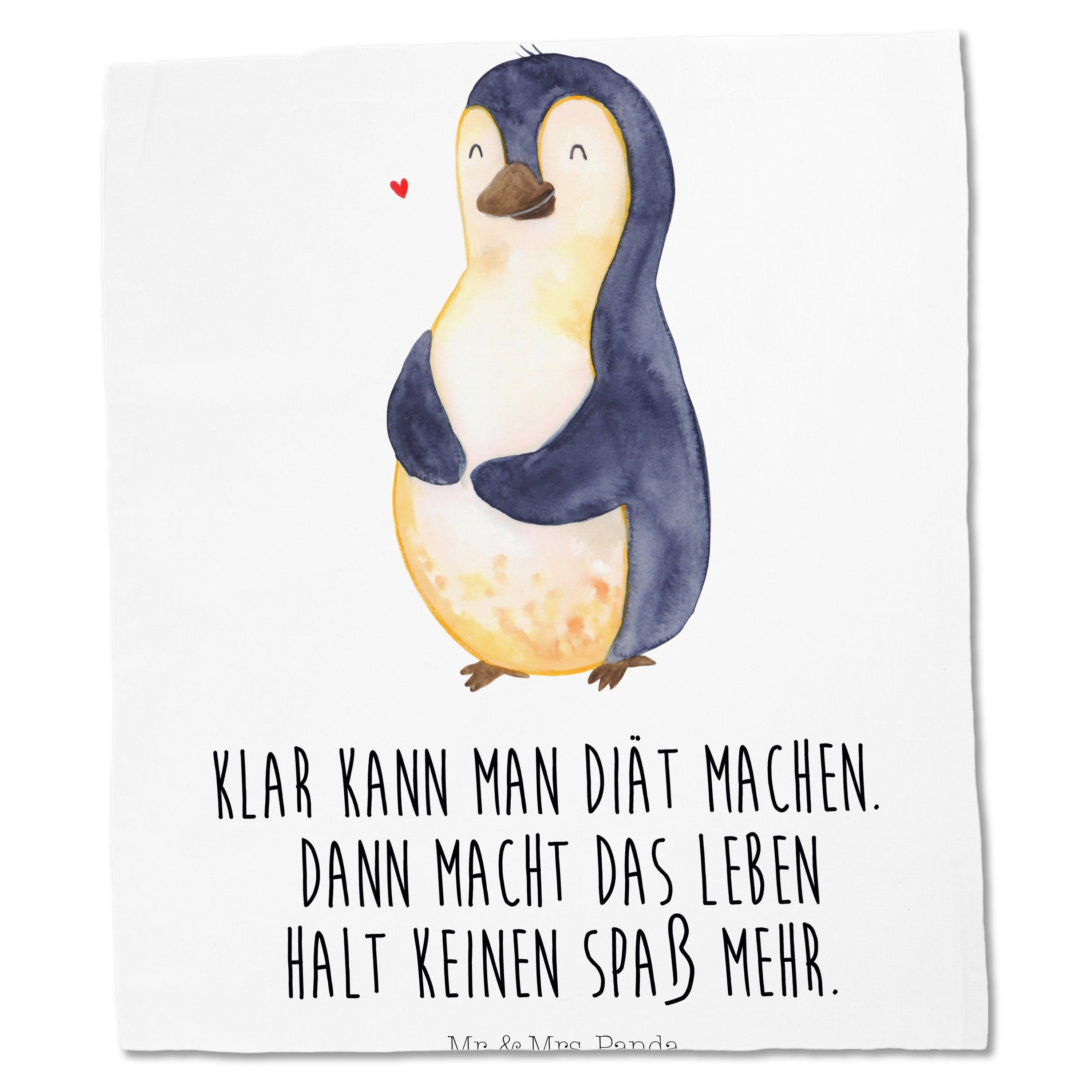 Mr. & Mrs. dick, Bauch, - Weiß - Selbstliebe, Gewicht, St Pinguin (1-tlg) Geschenk, Panda Tragetasche Diät