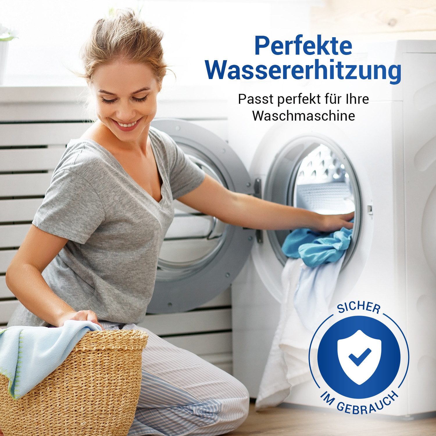 VIOKS Heizstab Heizelement Ersatz für Miele 6260485 2100W 230V, für Waschmaschine Waschtrockner