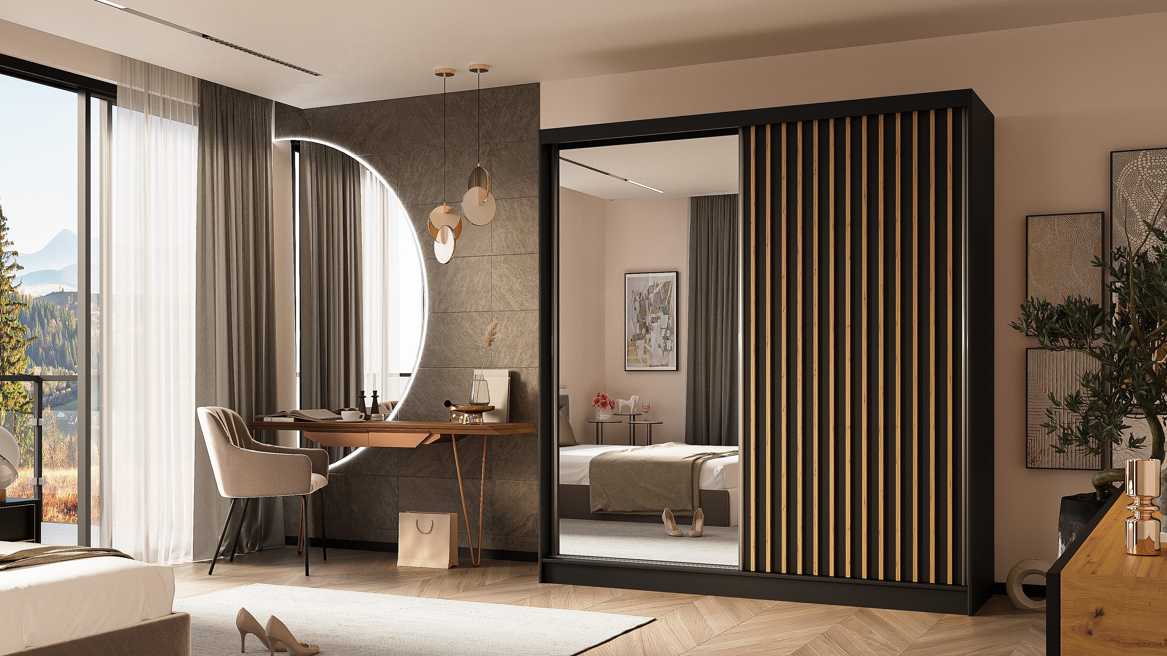 Beautysofa Kleiderschrank Helix (Garderobe mit Scharniertüren, günstig online kaufen