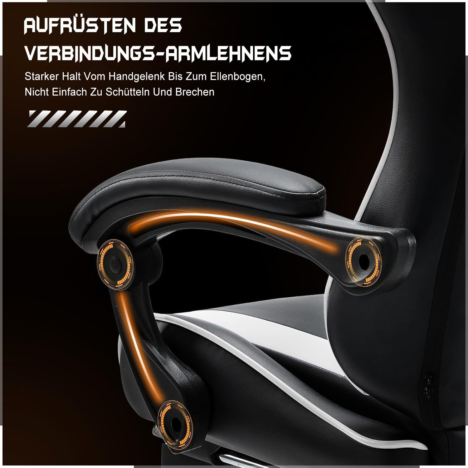 SURFOU Gaming Chair Stuhl PU-Leder Sessel Computerstuhl Computer Bürostuhl Office Chair (Racing Gamer Stuhl 113kg), Belastbarkeit 90-120°Rückenlehne Einstellbar Ergonomischer