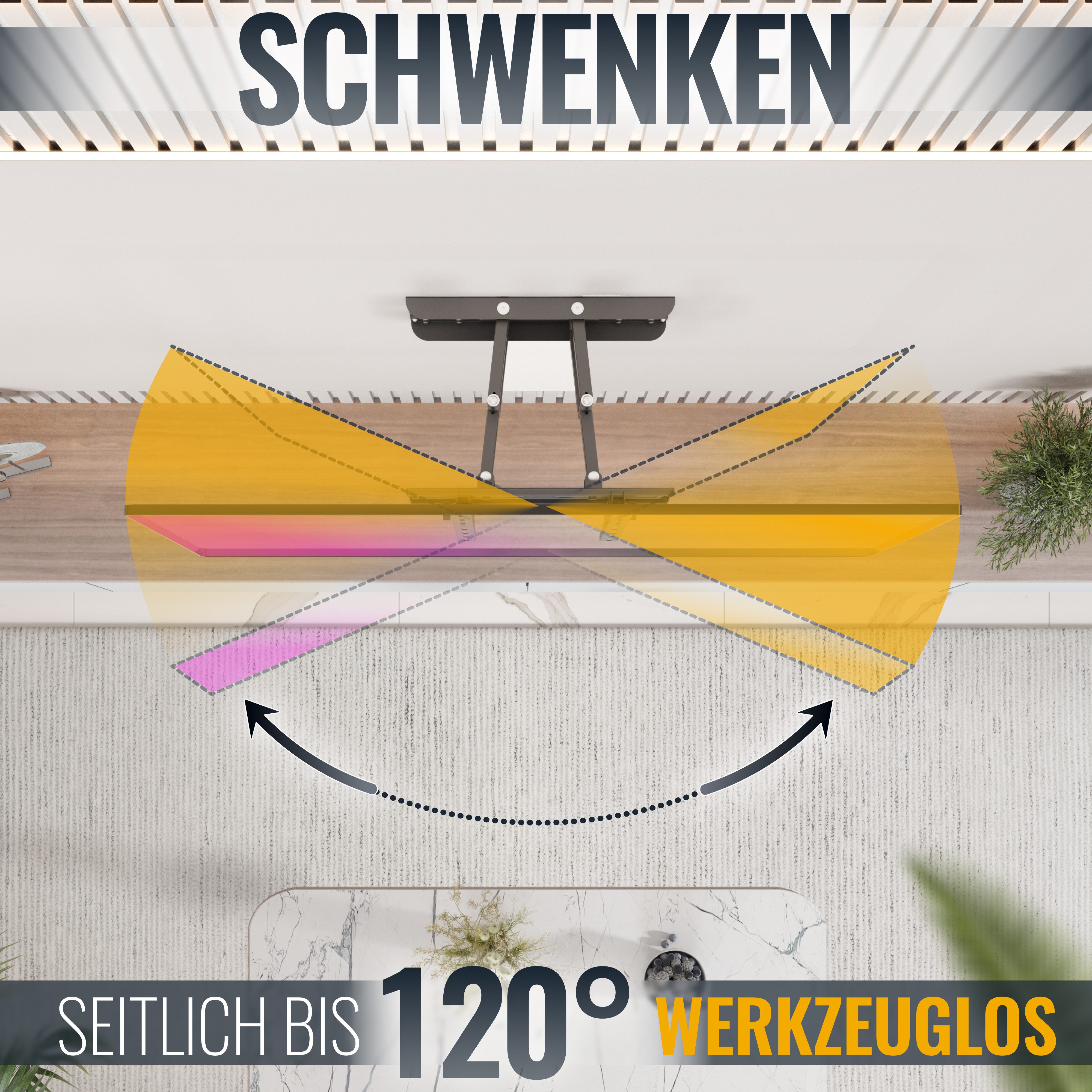 RICOO TV-Wandhalterung TV Monitor Wandhalterung 30"-65" mit Schwenk- und Neigefunktion S1144, (bis 65 Zoll, VESA 200x200 bis 400x400, 1-tlg., 60 Kg Tragkraft, für 30"-65" (76-165cm) Bildschirm Diagonale, bis 30° neigbar, bis 120°schwenkbar, ausziehbar Wand Halterung)