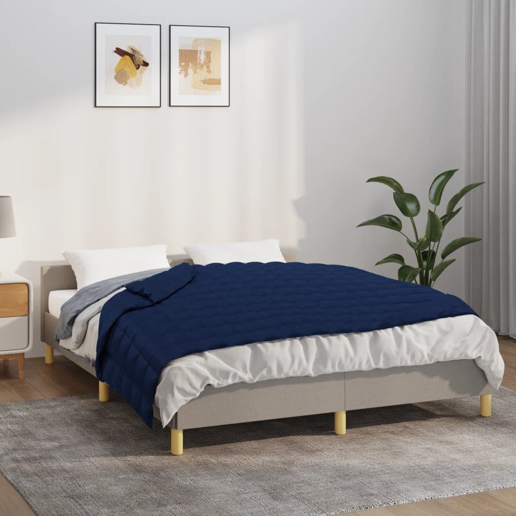 vidaXL Bettüberwurf Gewichtsdecke Blau 140x200 cm 10 kg Stoff