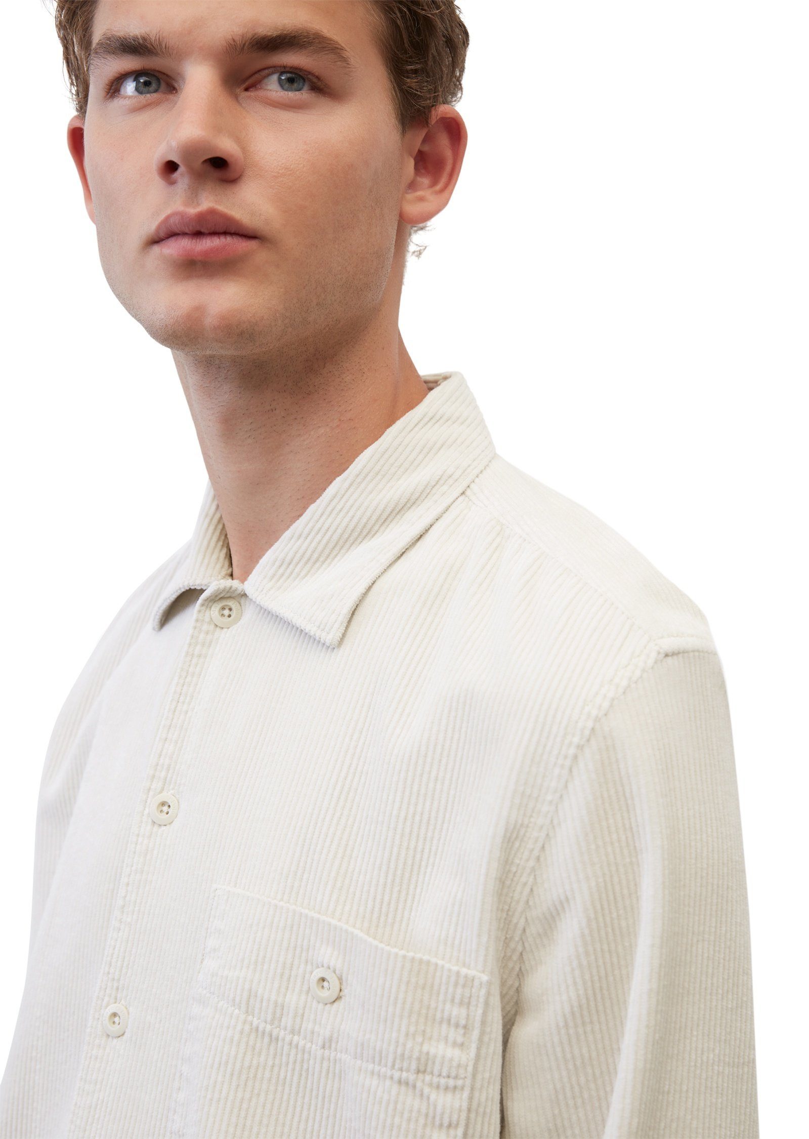Marc O'Polo Langarmhemd aus hellbraun Bio-Baumwolle reiner