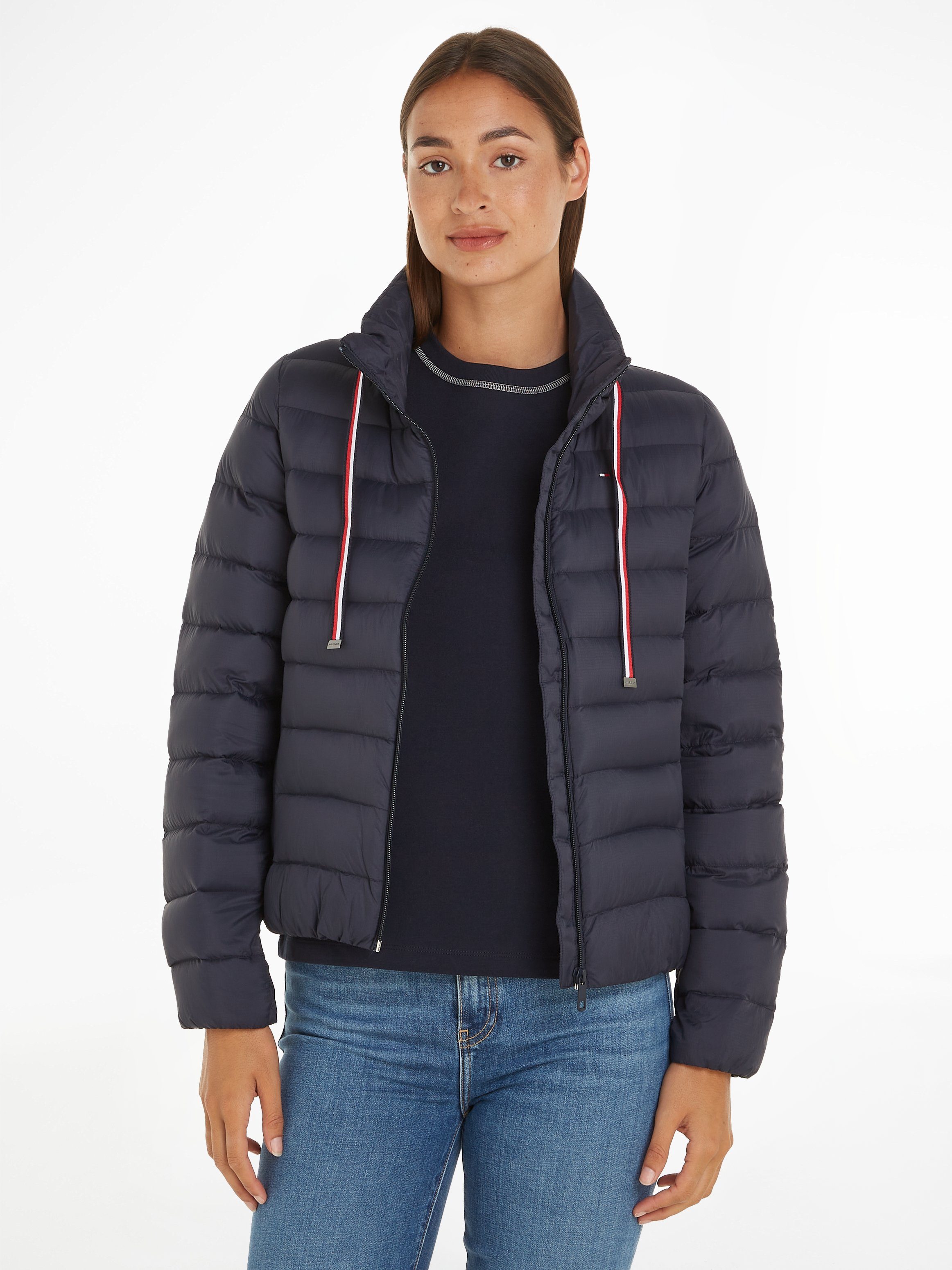 Tommy Hilfiger Kurzjacke PACKABLE LW DOWN GS JACKET mit gestreiftem Kordelzug