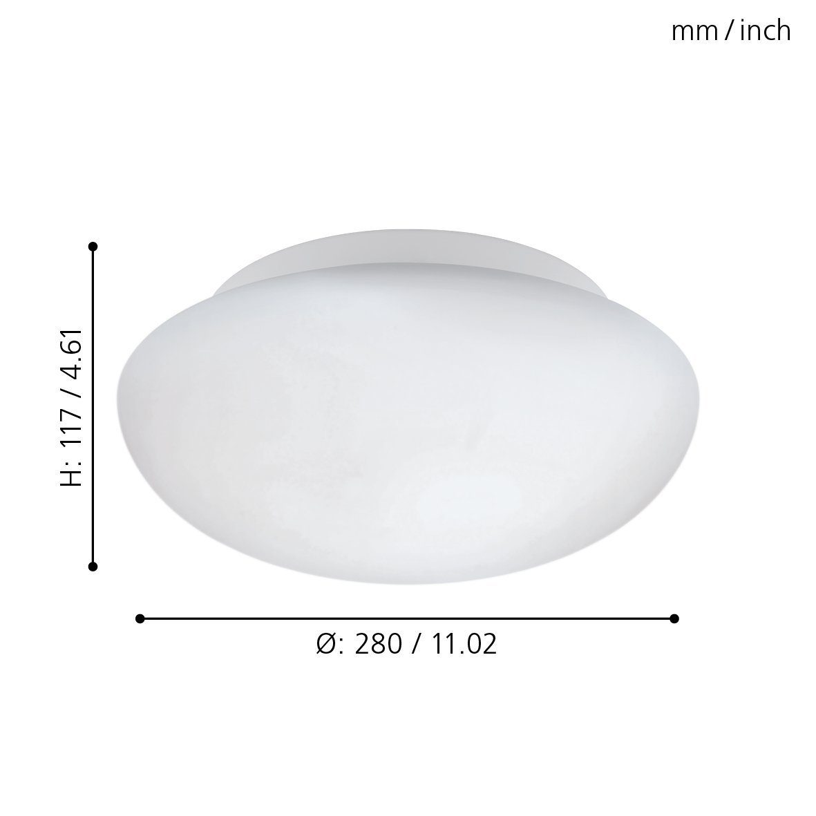 Weiß, 28 exklusive, Leuchtmittel LED Ella, Deckenleuchte, E27 Fassung Wohnzimmerlampe, EGLO cm, Deckenleuchte Wandlampe, Ø