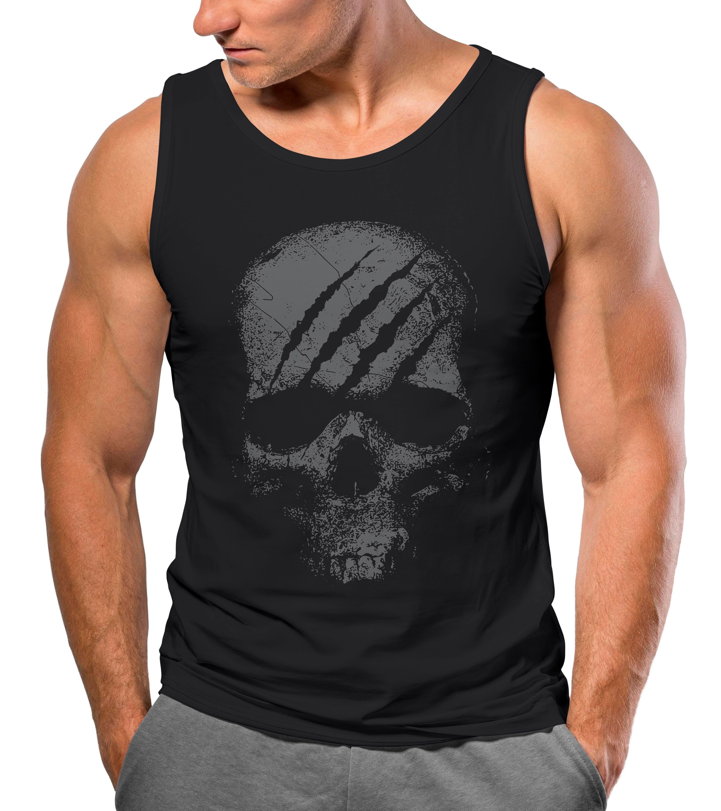 Neverless Tanktop Herren Tank-Top Totenkopf Skull Totenschädel Skelett Prin günstig online kaufen