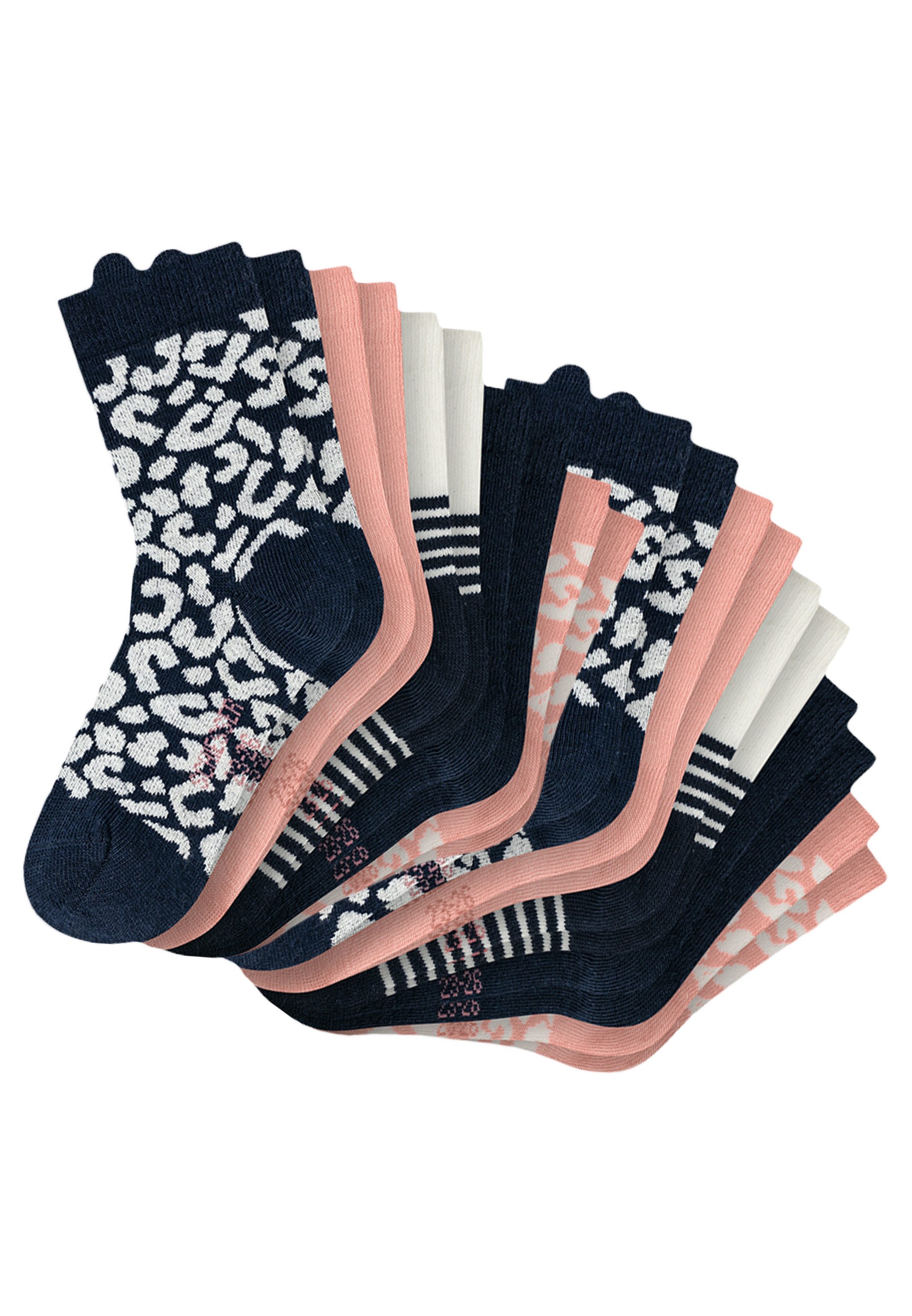 Schiesser Langsocken 10er Pack Basic (Spar-Set, 10-Paar) Socken - Baumwolle - Atmungsaktiv - Mit Öhrchen am Saum