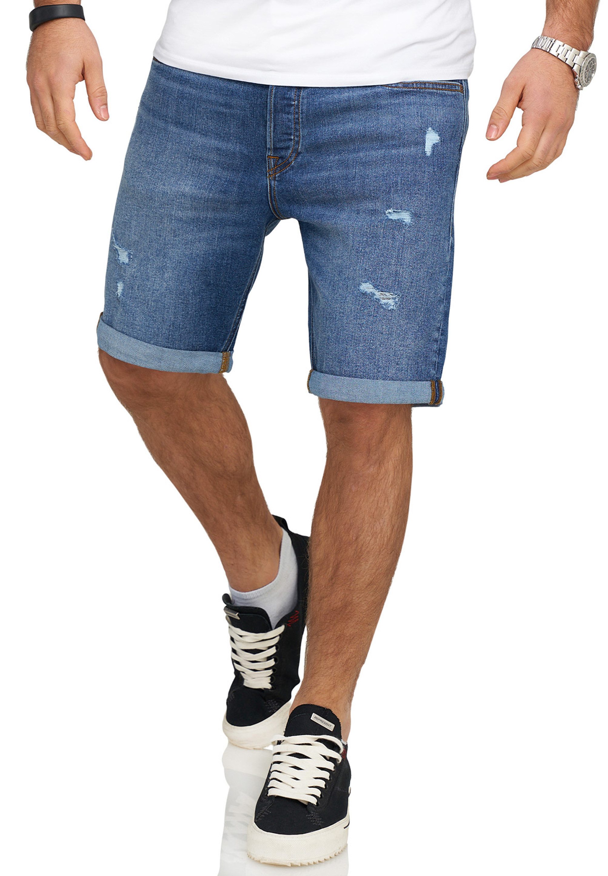 Jack & Jones Jeansshorts JJIRICK JJIINFINITY SHORTS Kurze Jeanshose im 5-Pocket-Stil Casual Denim Pants mit Waschung – Bild 2 von 5