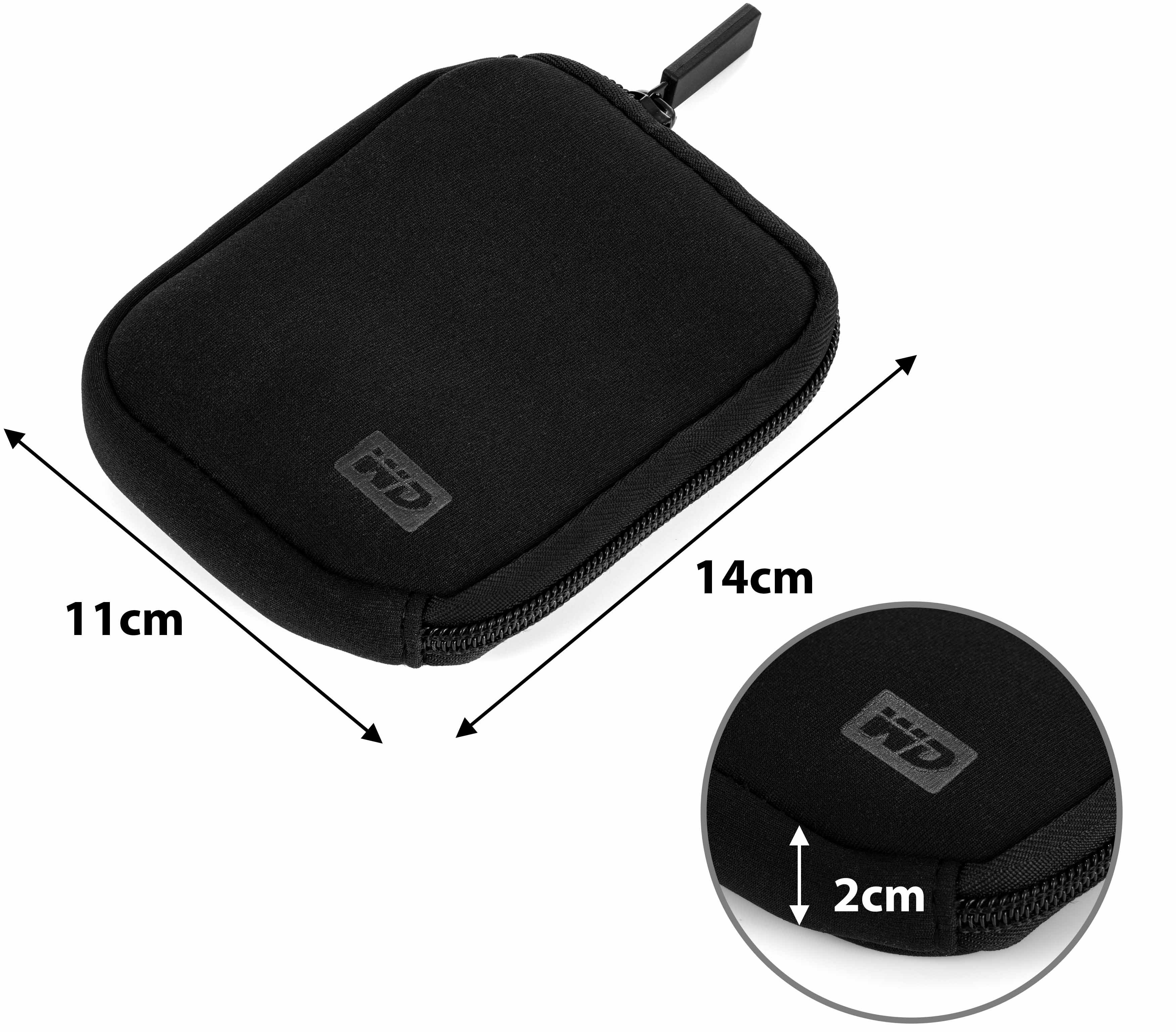 von SSDs Festplattentasche / Festplatten), sicheren Digital 2,5" (für Aufbewahrung zur schwarz HDDs, Western Farbe