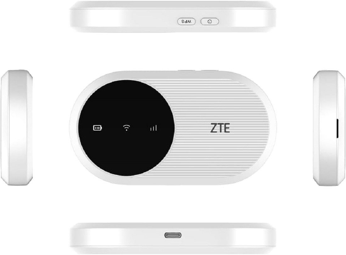 ZTE Modem U10 Mobiler 4G WiFi CAT4 Hotspot 287 Mbps für bis zu 32 Geräte - weiss