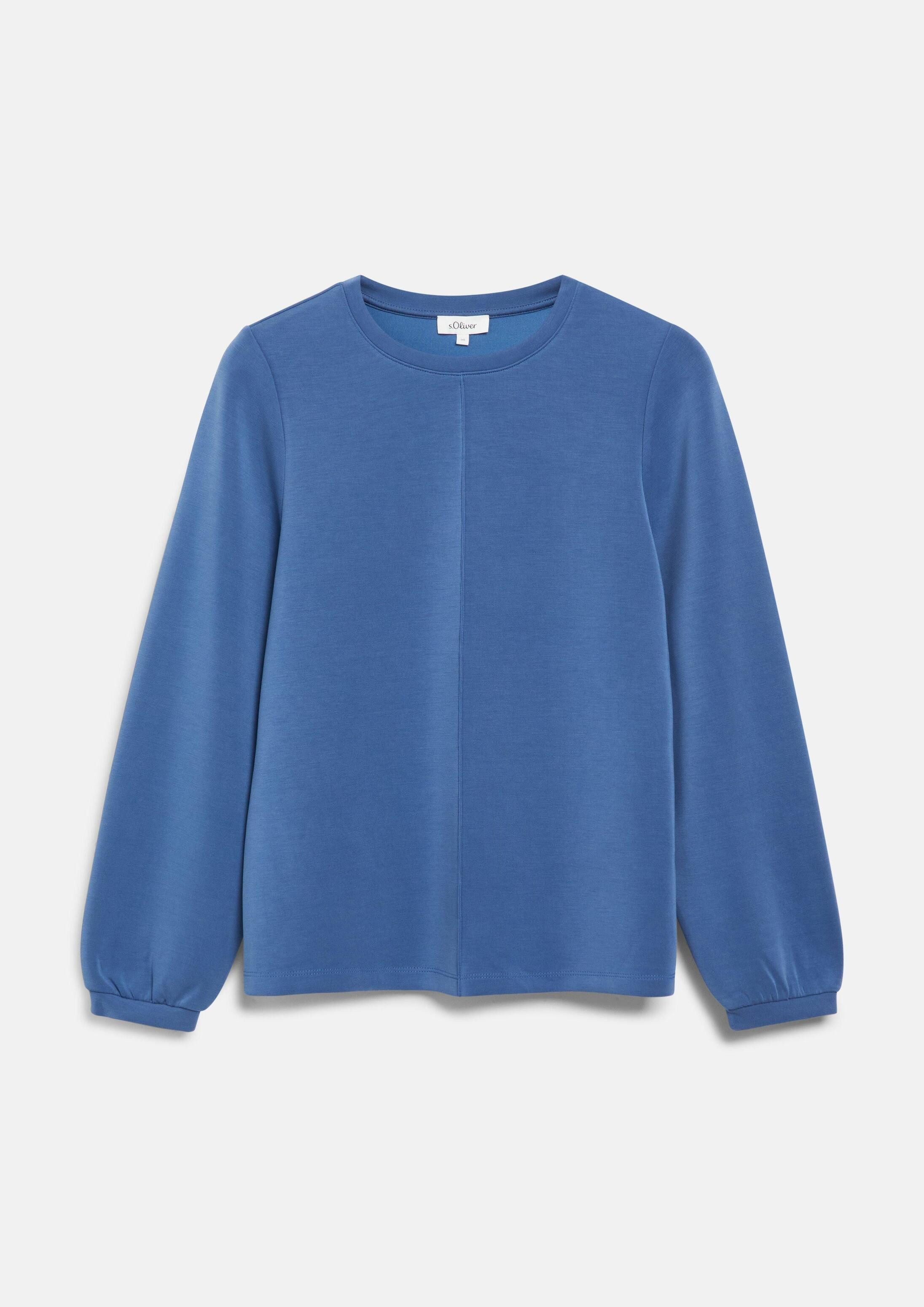 s.Oliver Sweatshirt Sweatshirt Scuba-Sweatshirt mit weitem Arm