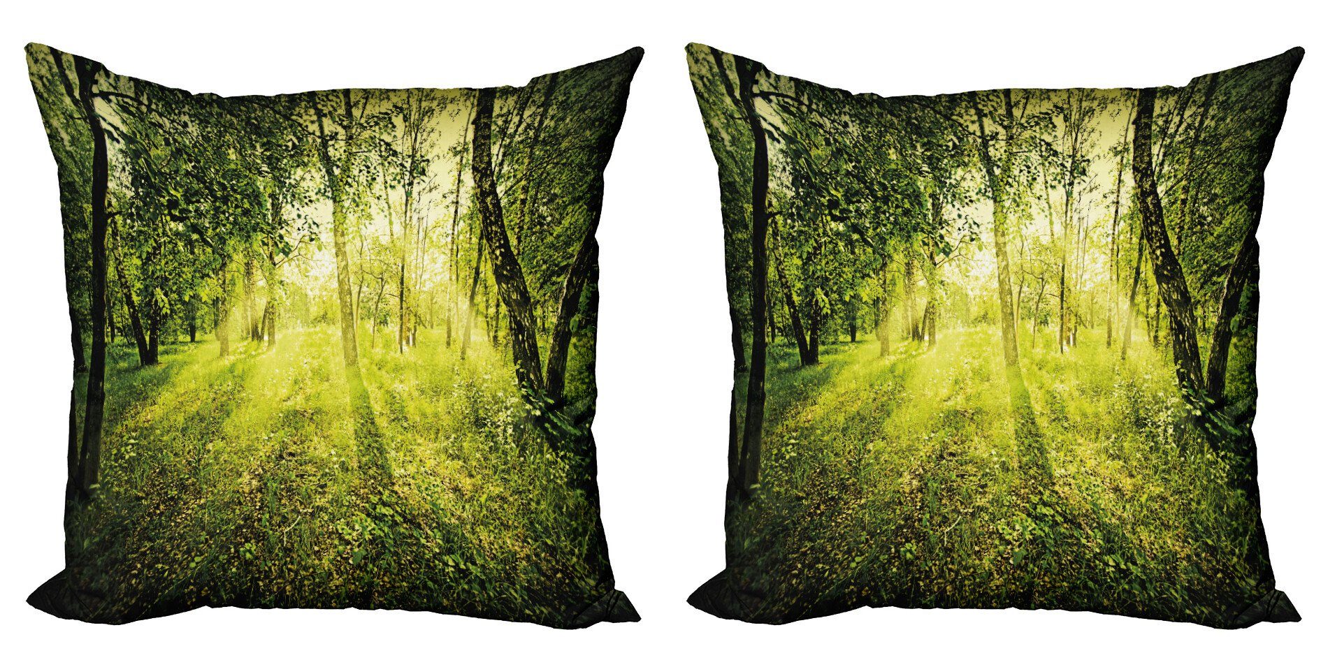 Kissenbezüge Modern Accent Doppelseitiger Digitaldruck, Abakuhaus (2 Stück), Wald Scenic Morgen in der Natur