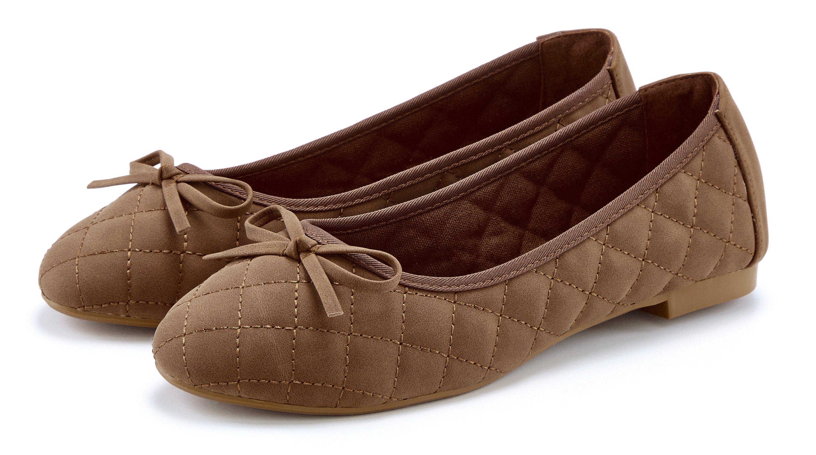 LASCANA Slipper, Schlüpfschuh Ballerina mit Schleifenapplikation VEGAN günstig online kaufen