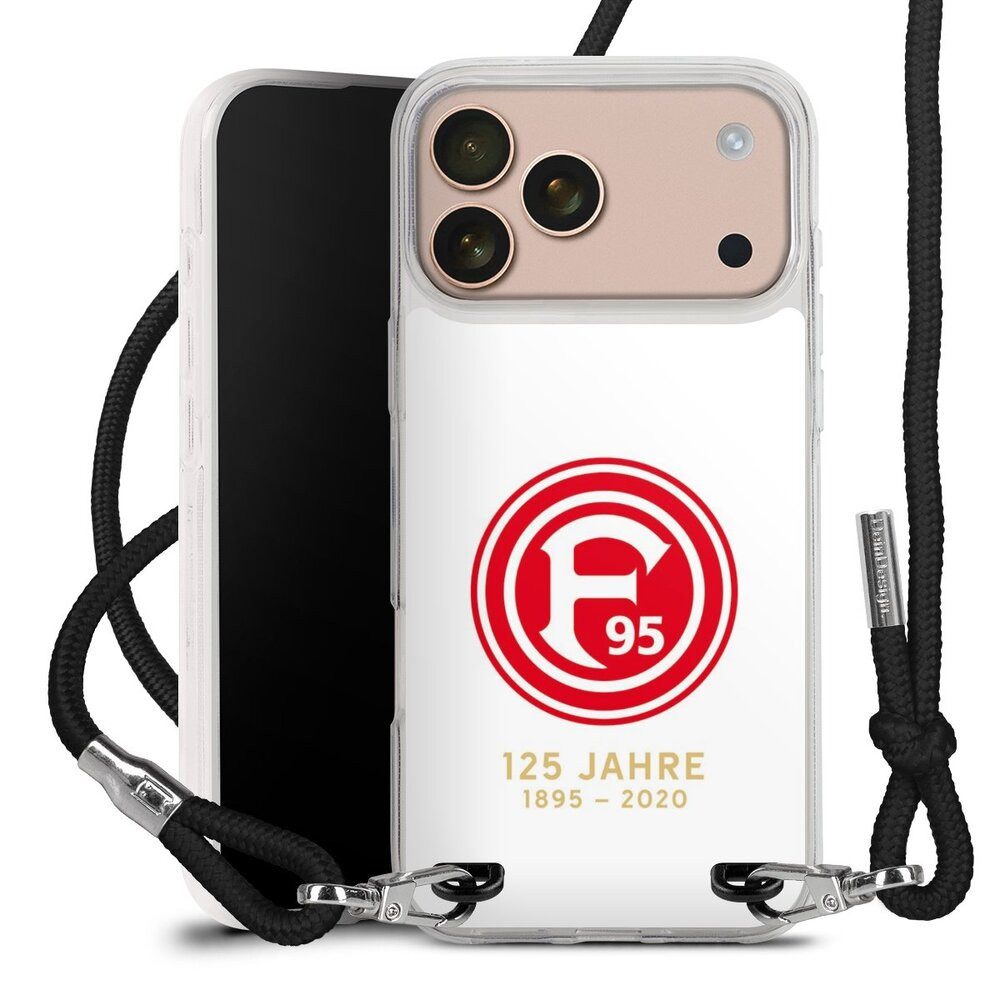 DeinDesign Handyhülle Fortuna Düsseldorf Logo Wappen 125 Jahre Fortuna Weiß, Apple iPhone 17 Pro Max Handykette Hülle mit Band Case zum Umhängen