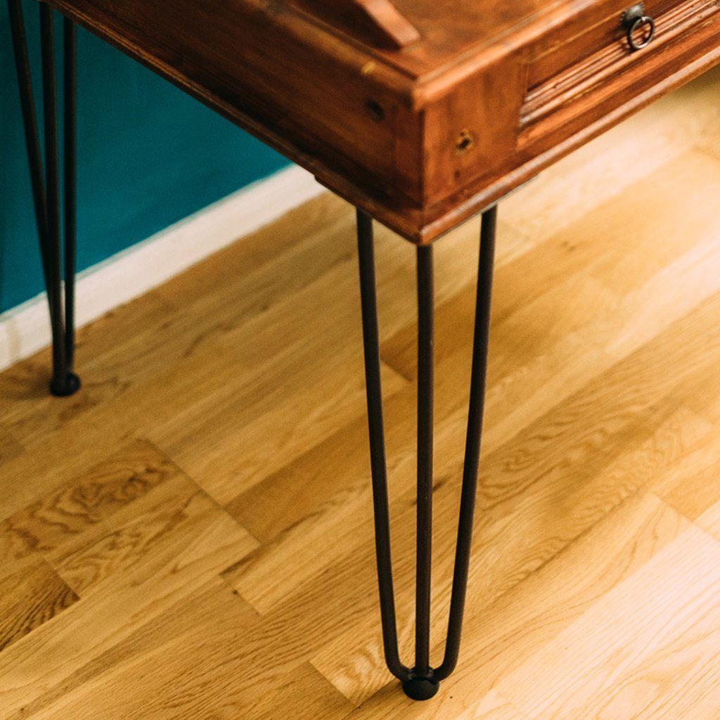 Natural Goods Berlin Tischbein 4er Set HAIRPIN Legs, Haarnadelbeine, Möbelfüße, 15cm - 3 Streben - Möbelfüße, Schwarz – Bild 3 von 5