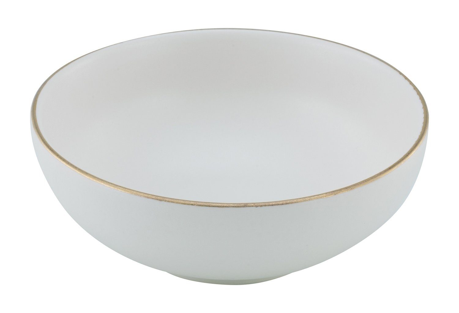 CreaTable Schale INDUSTRIAL GOLD, Ø 17 cm, Cremefarben, Steinzeug, (1-tlg), Rand in goldgelb, Spülmaschinenfest