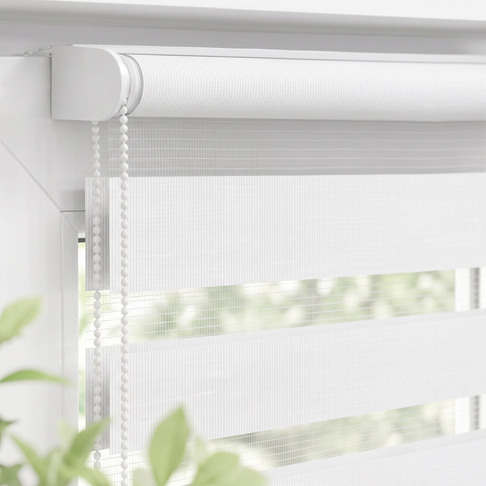 Doppelrollo Duo Rollo Klemmfix ohne Bohren freihängend Lichtschutz für Fenster, Salcar, Weiß 25x100cm, Klemmträger blickdicht Jalousie Seitenzugrollo für Tür