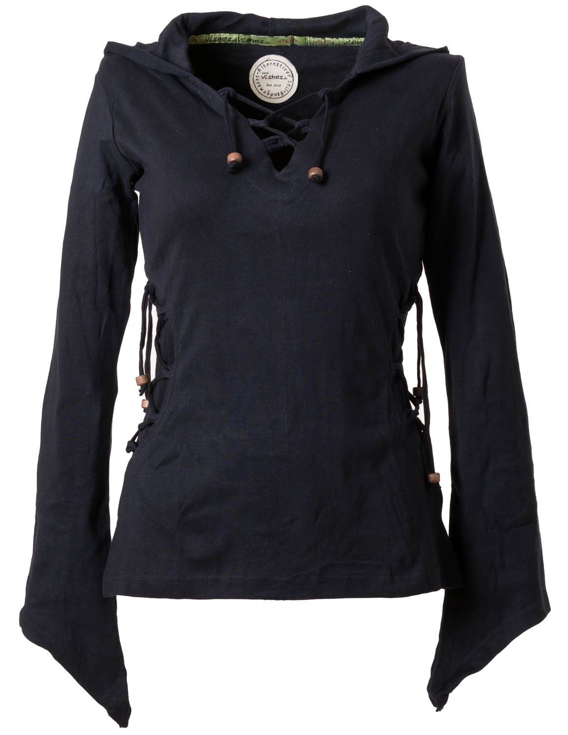 Vishes Kapuzenshirt Elfenshirt Zipfelkapuze und Bändern zum Schnüren Ethno, günstig online kaufen