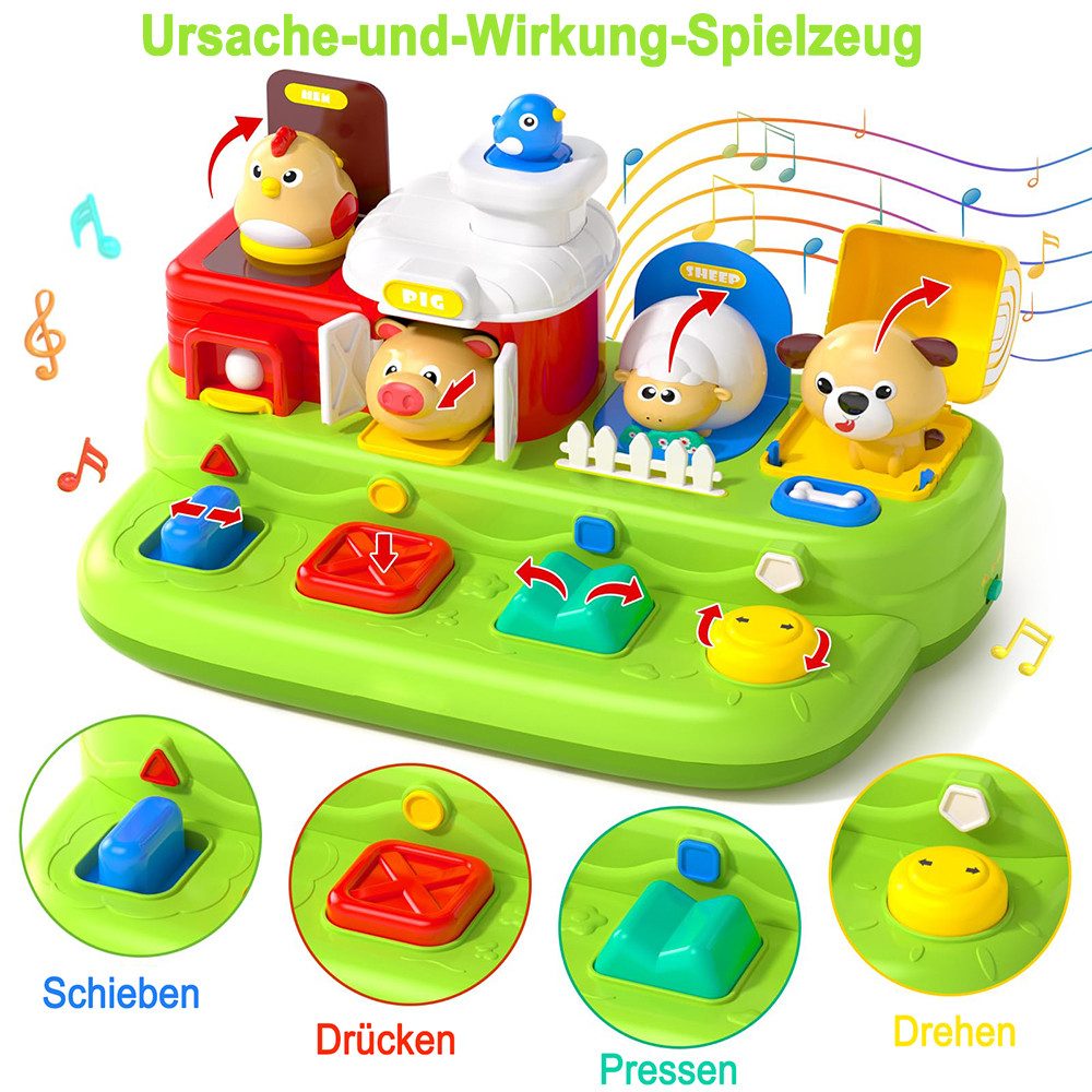 CLTYQ Lernspielzeug Interaktive Pop-up-Tierspielzeug mit Musik, Bauernhofti günstig online kaufen