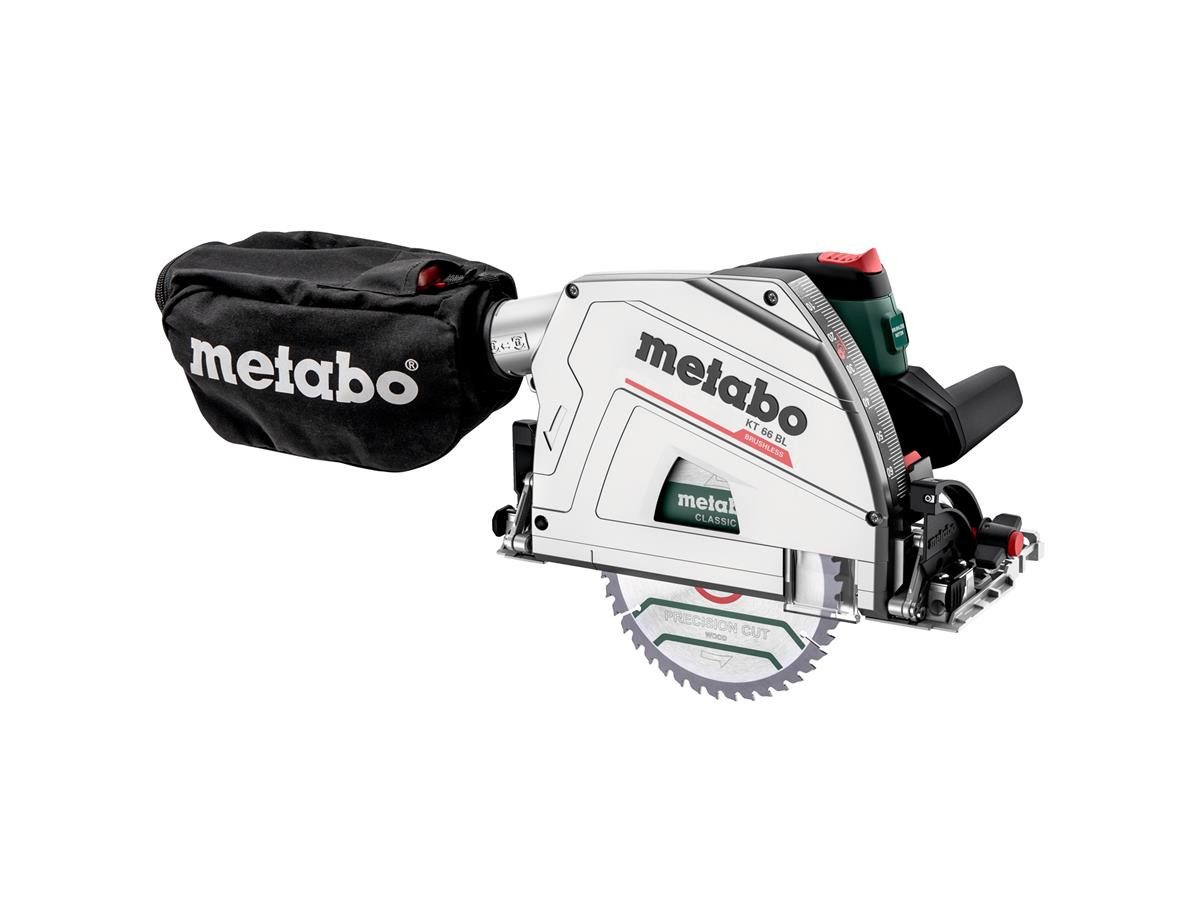metabo Handkreissäge KT 66 BL, Set, 5-St., inkl. metaBOX 340, variable Drehzahl, mit Sägespäne-Auswurfstutzen