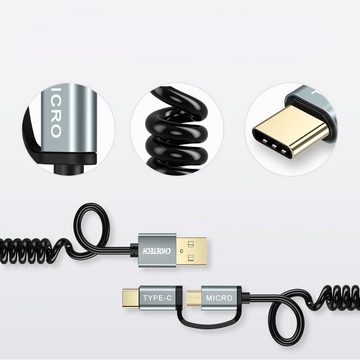 Choetech 2in1 Kabel USB - USB Typ C / Micro USB 1.2m Kabel Schwarz USB-Adapter
