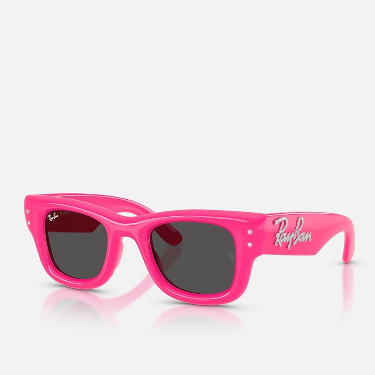 Ray-Ban Sonnenbrille Ray-Ban Wayfarer Puffer Pink Strass Dark Grey
