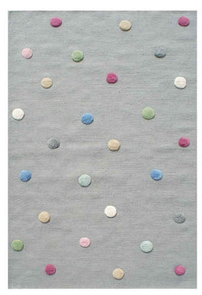 Kinderteppich Colordots, Happy Rugs, rechteckig, Höhe: 15 mm, Wollteppich