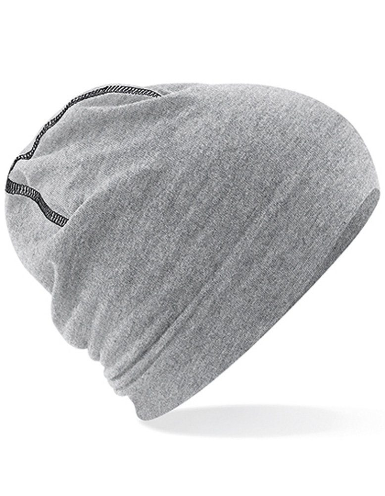 Stadler Cotton Heather Mütze Modescout Baumwoll-Mikrostrick Dichtes Grey/Black Beanie Beanie