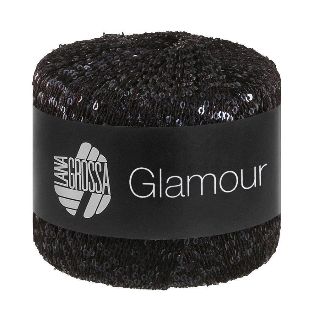 LANA GROSSA GLAMOUR Häkelwolle, 115 m (Beilaufgarn mit Pailletten für funkelnde Akzente), 25 g