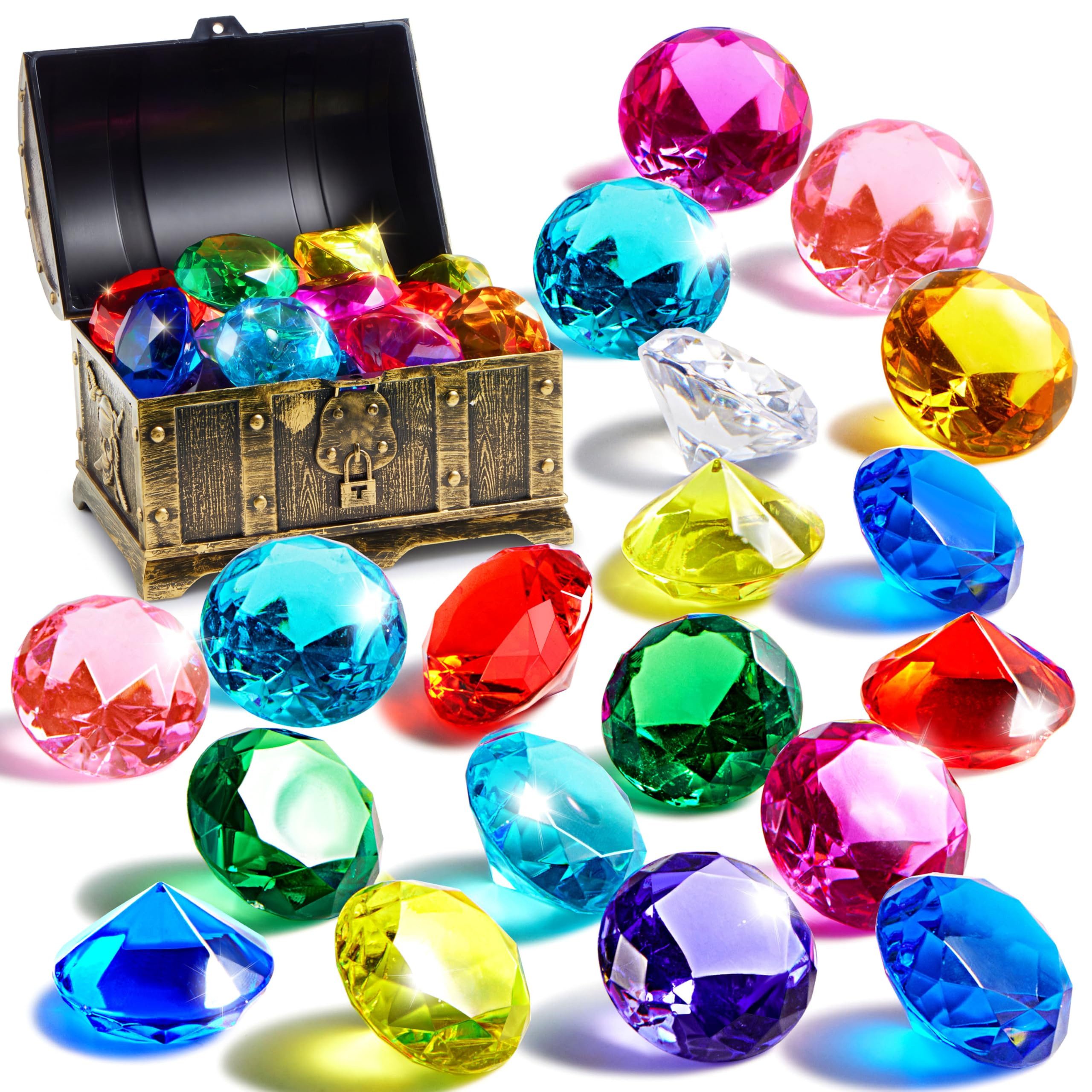 sloosh Tauchset SLOOSH Tauch-Edelsteine, Pool-Spielzeug, 16 große bunte Diamanten