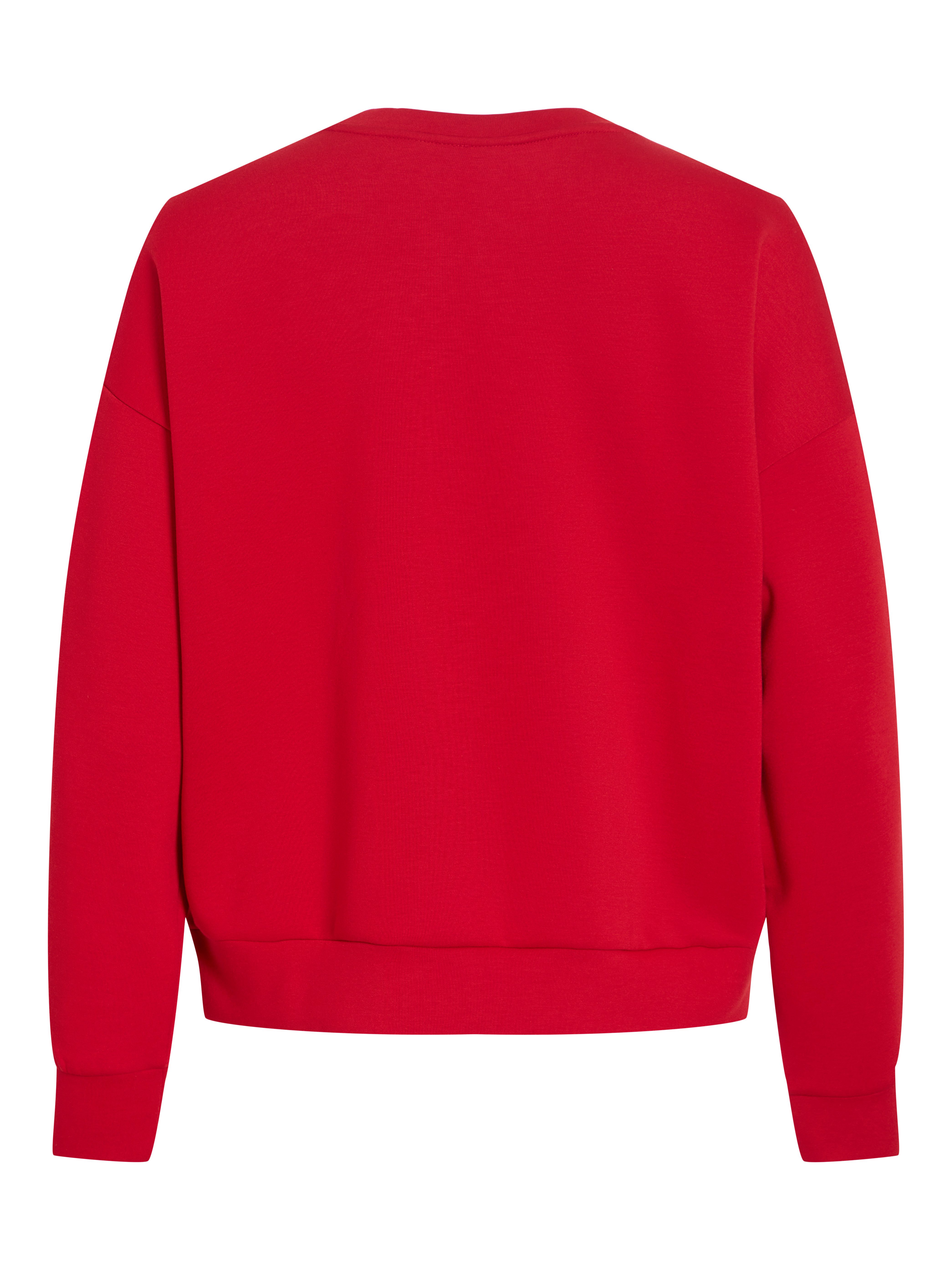 Vila Sweater VIREFLECT MOOD EMB L/S SWEAT TOP/R/3 Materialmix, loose fit – Bild 5 von 5
