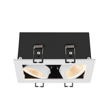 SLV LED Einbauleuchte LED Deckeneinbauleuchte Kadux in Weiß 2x 7W 1550lm 2-flammig, keine Angabe, Leuchtmittel enthalten: Ja, fest verbaut, LED, warmweiss, Einbaustrahler, Einbauleuchte